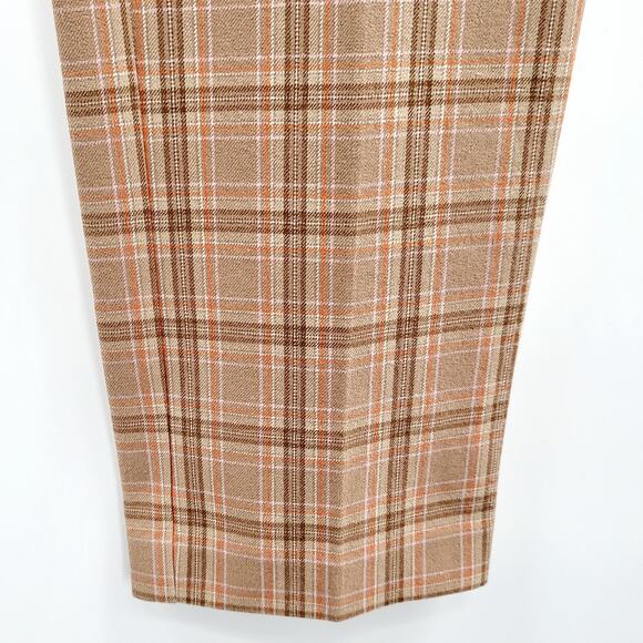 J. Jill Premium Bi-Stretch Plaid Tan Beige Casual Work Pants Women's Sz 8 Tall - Picture 7 of 10